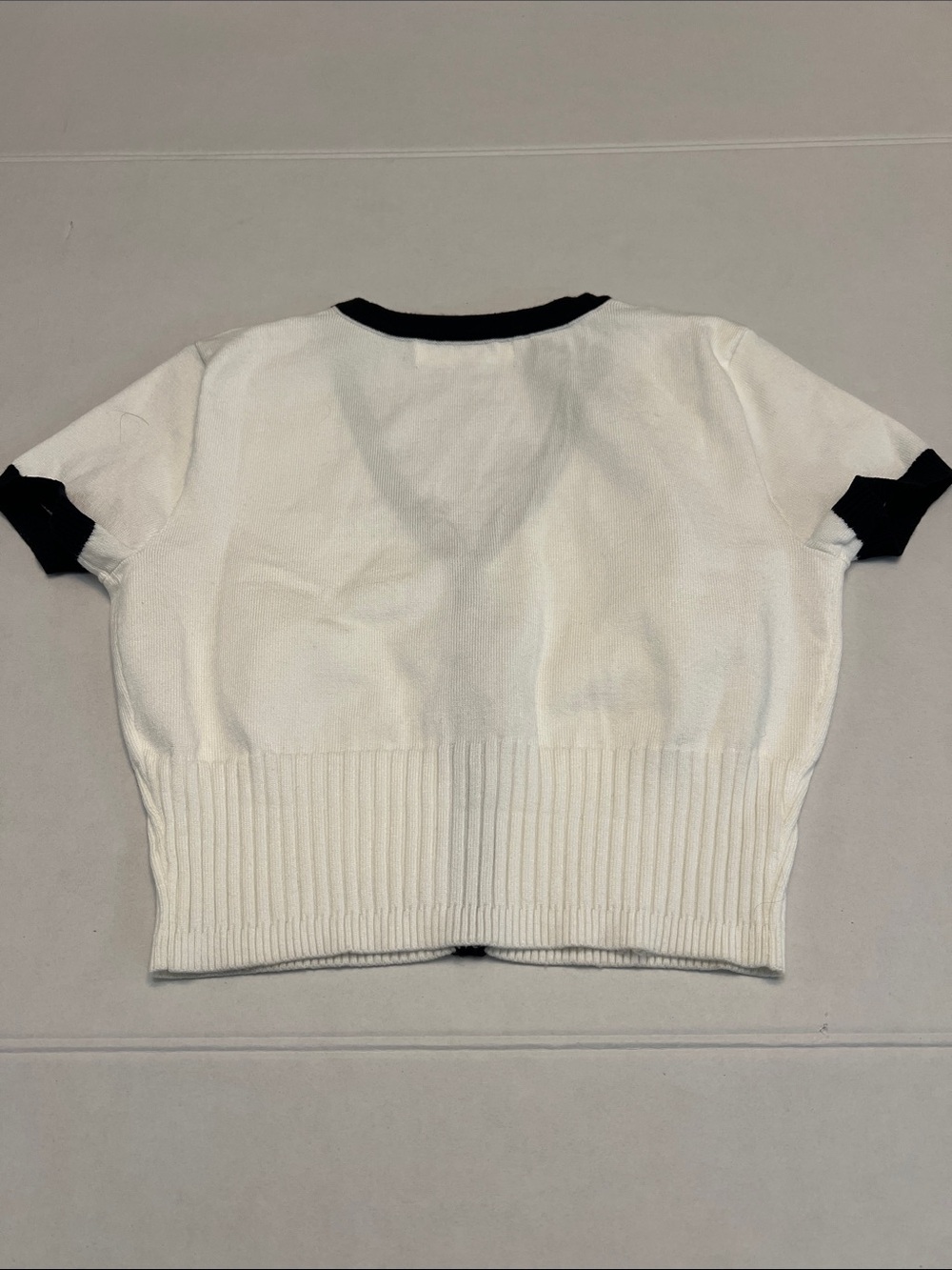 Commense Cream Knit Two-Piece Skirt Set with Black Trim - Picture 3 of 14